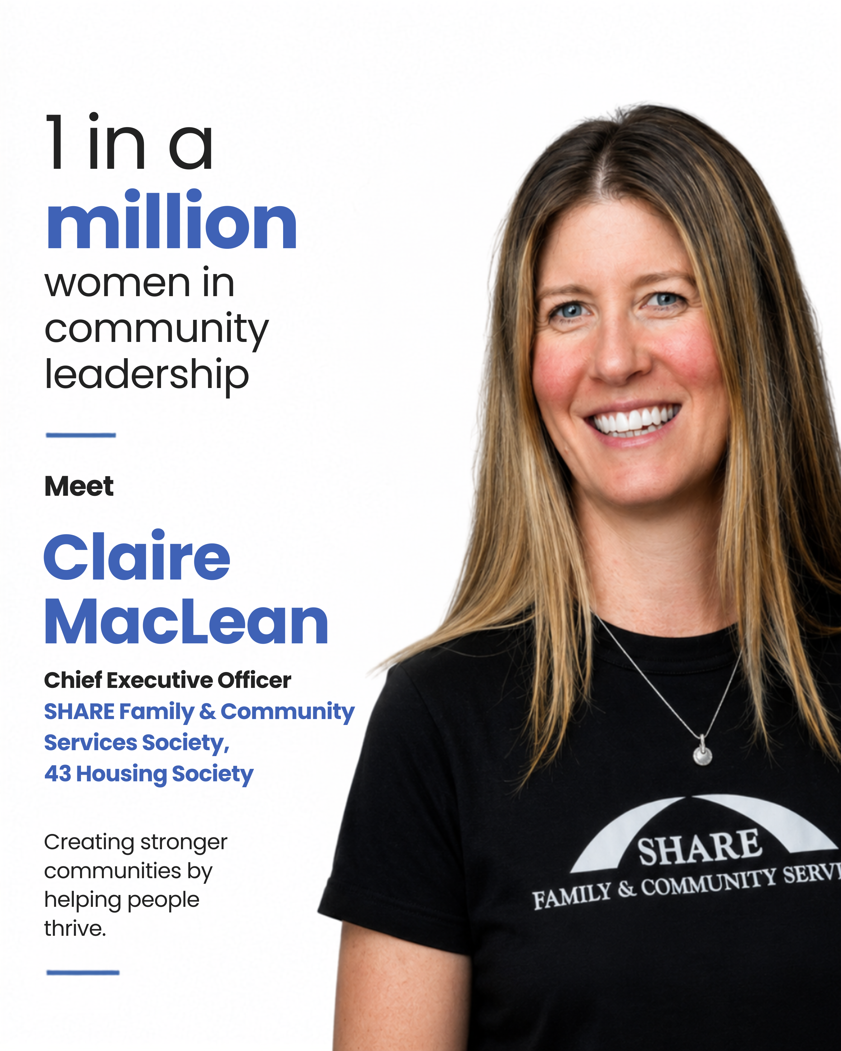 Claire MacLean — Chief Executive Officer, SHARE Family & Community Services Society, 43 Housing Society